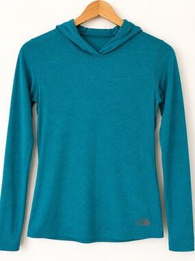 The North Face Women’s Teal Lightweight Hooded Performance Top Medium